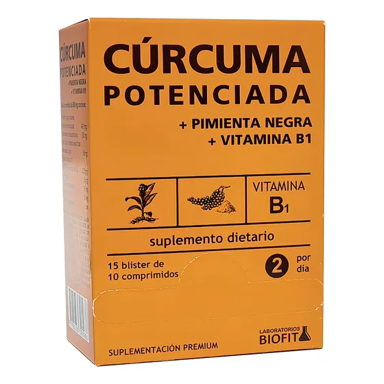 Curcuma Potenciada Con Pimienta Negra Biofit 150 Comprimidos Sin Sabor