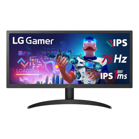 Monitor LG Ultrawide 26'' Ips Full Hd 2560x1080 75hz 1ms (mbr) Hdmi Hdr10 Amd Freesync 26wq500-b Preto 127/220v