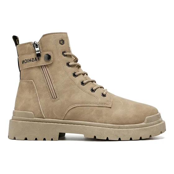 Botas Tacticas De Piel Hombre Negras Altas Para Motocicleta