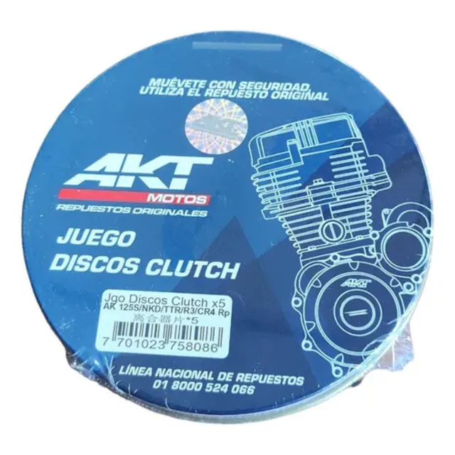 Kit De Discos Clutch/akt125s/nkd/ttr/cr4 Original X5unidades