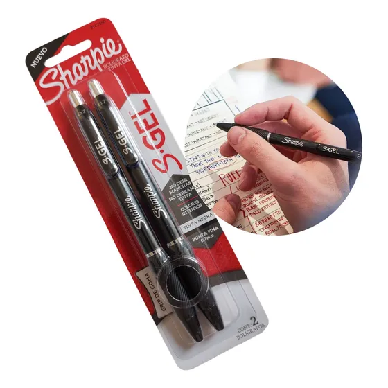 Caneta Sharpie Ponta Fina 0.7 Tinta Gel Kit 2 Unidades
