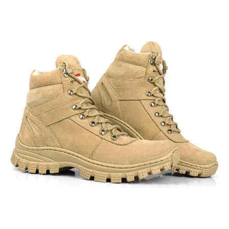 Bota Coturno Militar Masculino Areia Adventure Confortável