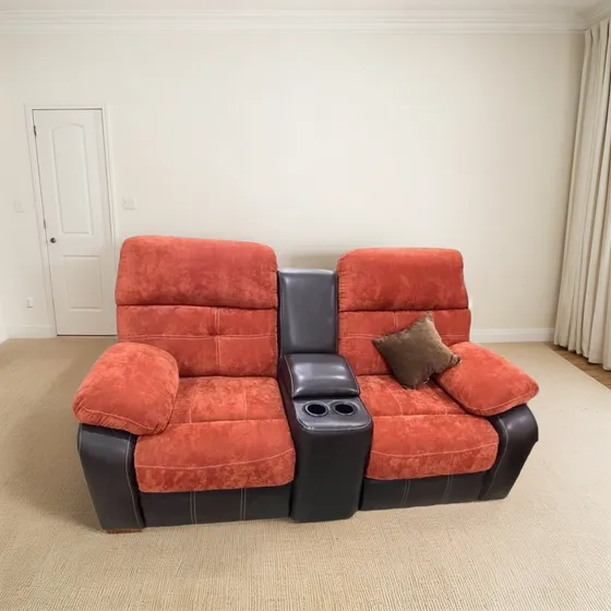 2 Sillnes Reclinable Doble Loveseat Con Porta Vasos Especial