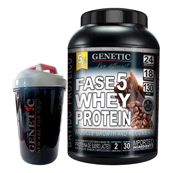Proteína Fase 5 Aumento Muscular Recuperación Shaker Genetic