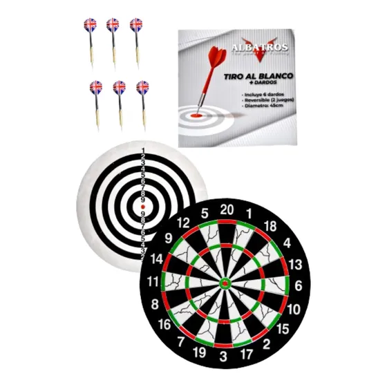 Blanco Dardos Juego Tiro Al Blanco 45cms C/dardos