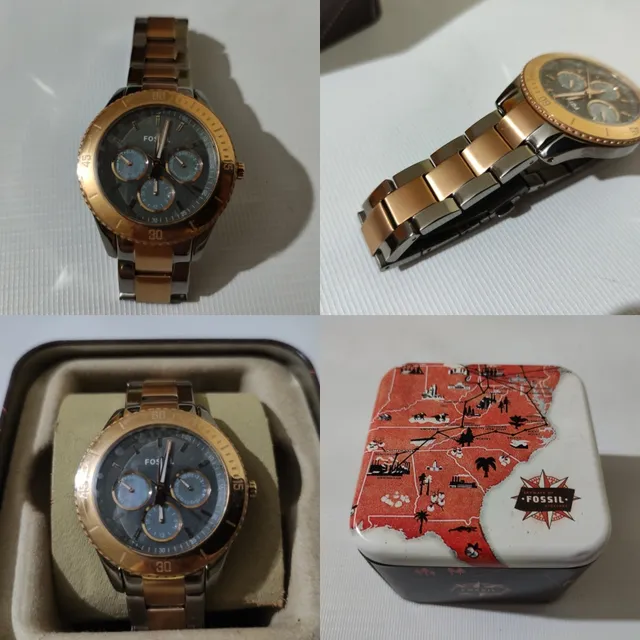 Reloj Fossil Tipo Cronógrafo Para Dama. Original.