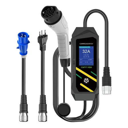 Carregador 7 Kw 32 A Para Veículos Elétricos Tipo 2 110/220v