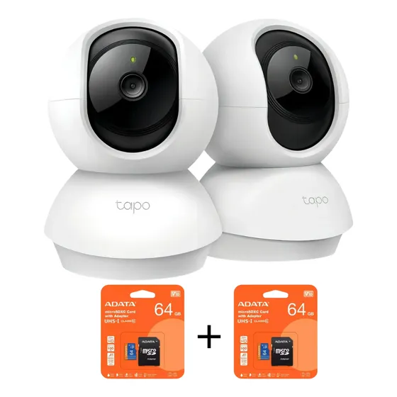 Kit Camara Seguridad Tp-link Tapo C210 2k + Micro 64gb X2 Un