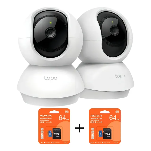Kit Camara Seguridad Tp-link Tapo C210 2k + Micro 64gb X2 Un