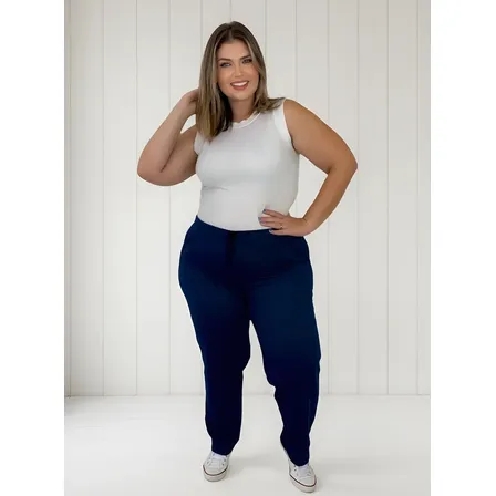 Calça Plus Size Moletom Feminina Inverno Flanelada