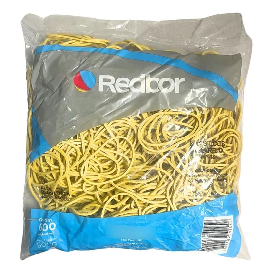 Elástico Látex Amarelo 500gr No 18 Escritório 600un Borracha