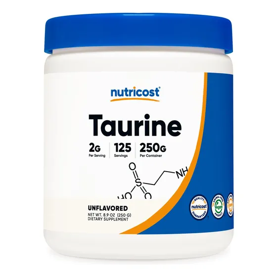 Suplemento Nutricost De Taurina En Polvo 250 G - 125 Porcion