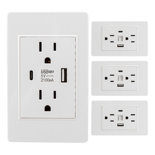 Contacto Doble Toma Corriente Con Puertos Usb Y Type C Casa Contacto Doble Toma Corriente Con Puertos Usb Y Type C Casa
