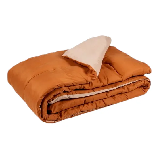 Acolchado Reversible Color Beige-tostado