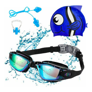 Set Natación Gorra Tapones Gafas Ajustables Niños 2-14 Años Set Natación Gorra Tapones Gafas Ajustables Niños 2-14 Años