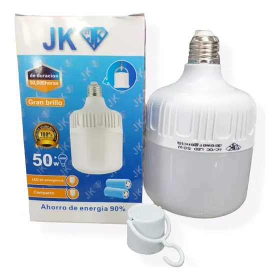 Bombillo Led Recargable Rosca Jk 50w Bajo Consumo 50000 Hrs