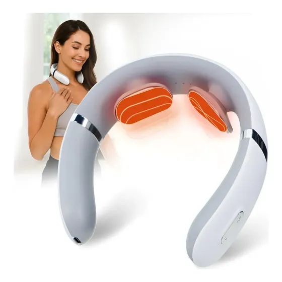 Massageador Cervical Portátil Com Aquecimento 5v Branco