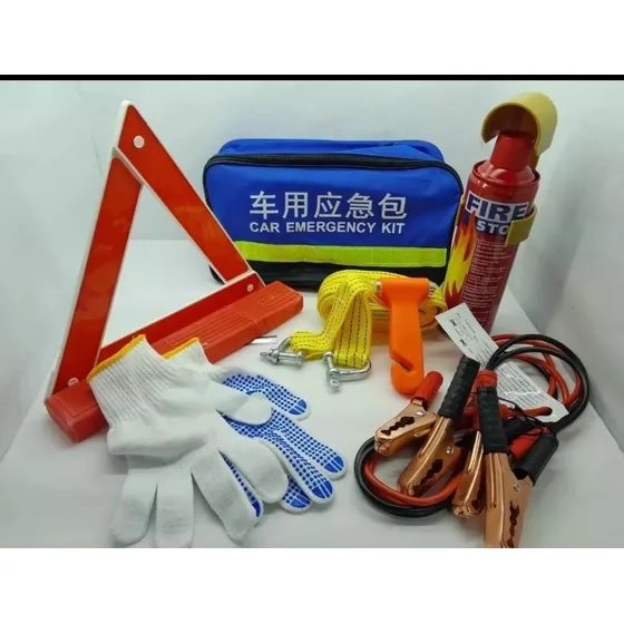 Kit D Emergencia D Carro 6 En 1 Extintor Gancho Guantes Etc