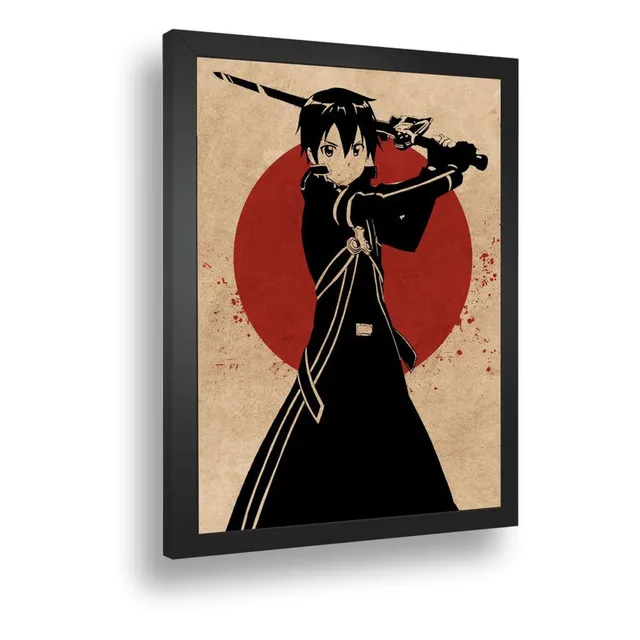 Quadro Decorativo Poste Kirito Sword Art Online Classico A3
