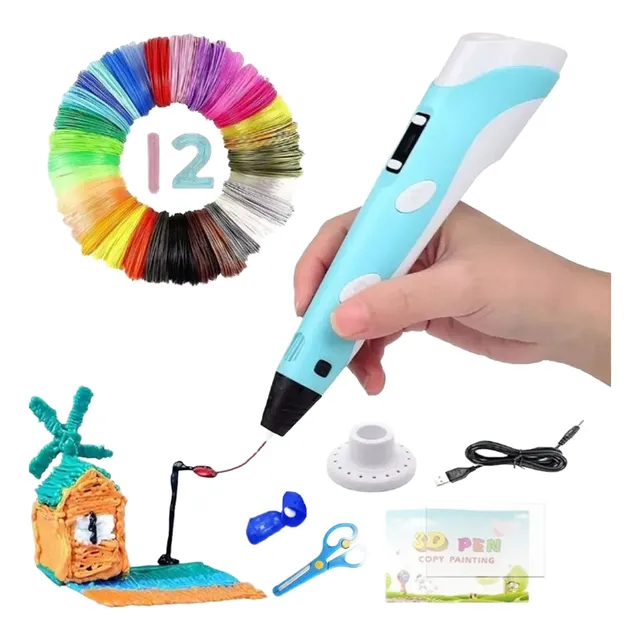 Pluma De Impresión 3d Con Filamento Pla 36m, 12 Colores 3 M