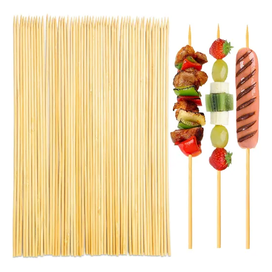 Brochetas Pinchos Palos De Bambú 100 Unidades