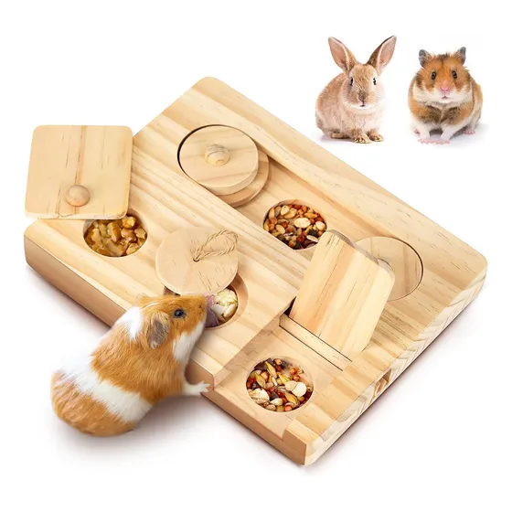 Juguetes De Madera Interactivos Para Cobayos, 6 En 1, 15 Cm