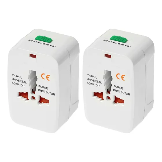 Adaptador de enchufe All-In-One Universal Travel Adapter 220V2 unidades