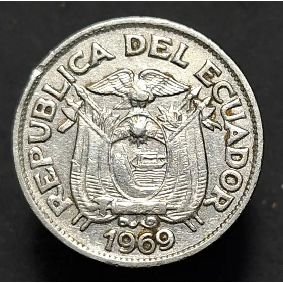 Moneda Ecuador 20 Centavos 1969