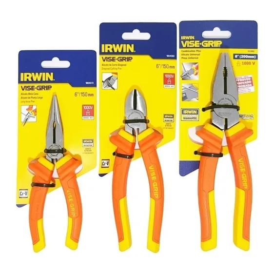 Jogo De 3 Alicates Irwin Universal 8  Corte 6  Bico 6  1000v
