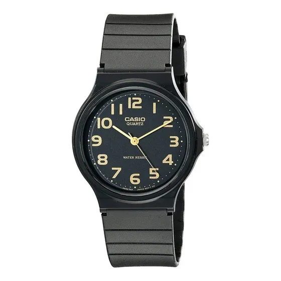 Reloj pulsera Casio MQ-24-1B2 con correa de resina color gris oscuro - fondo negro