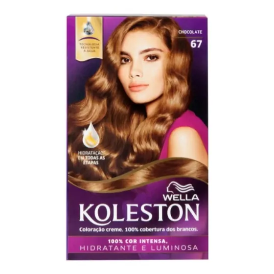 Tinta Para Cabelo Koleston Coloração Creme 67 Chocolate