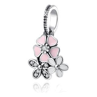 Charm Trio De Flores Dije De Plata Esterlina S925 Charm Trio De Flores Dije De Plata Esterlina S925