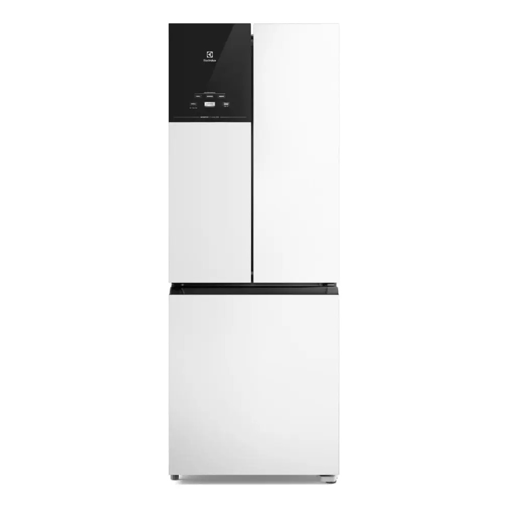 Geladeira Electrolux Frost Free Inverter 480L na cor branca com painel digital frontal