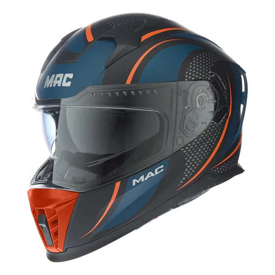 Casco Moto Integral Doble Visor Mac 069 Force Cirkus Mate