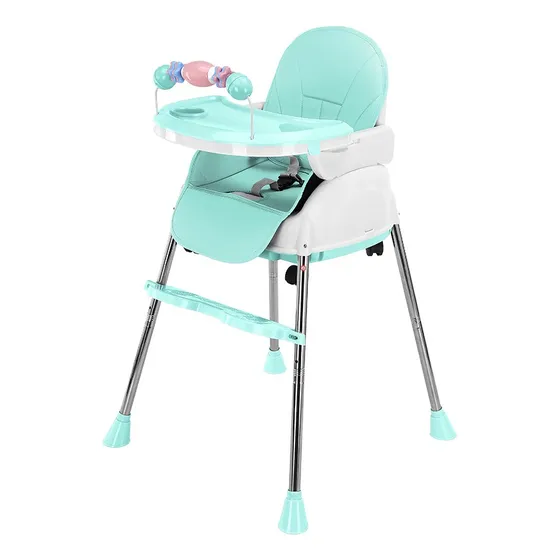 Silla De Bebé Para Comer 3 En 1 Color Menta Color Agua Liso