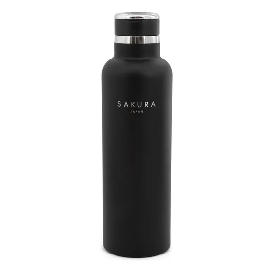 Botella Termica Sakura 750ml Acero Inoxidable Rosca Con Pico Color Negro Mate