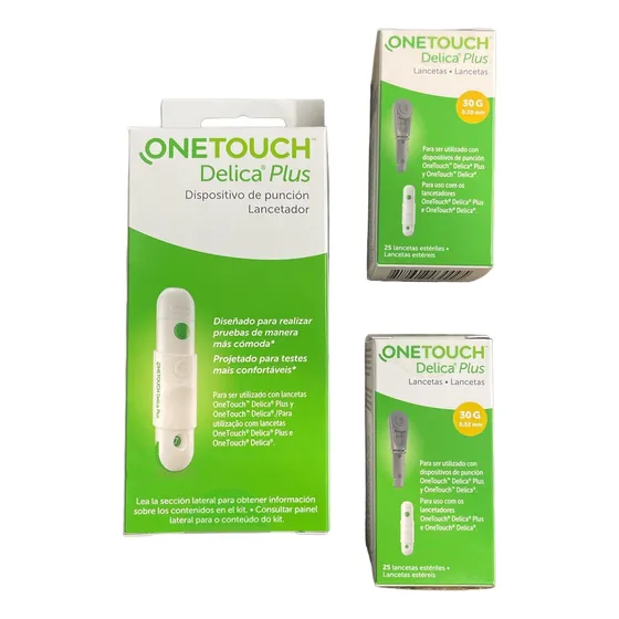 Kit One Touch Lancetador + 50 Lancetas Delica Plus