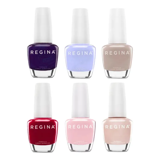 Kit X6 Esmaltes Regina Color De Uñas Larga Duracion