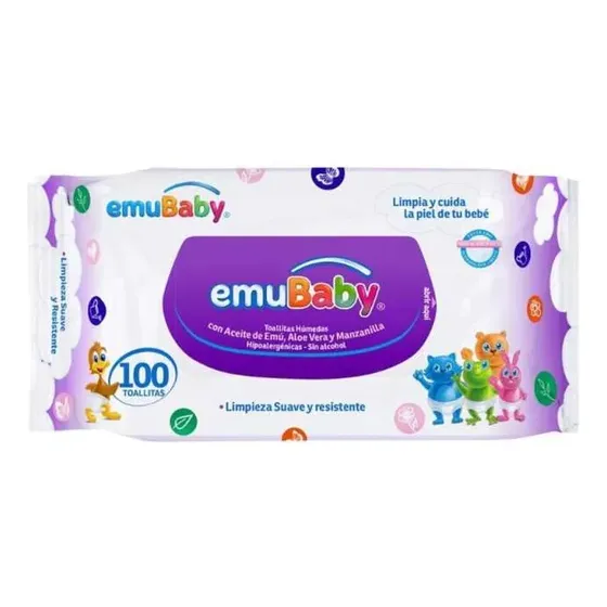 Toallas Emubaby Aloe Vera 100 Unidades Hipoalergénicas | Cuotas sin interés