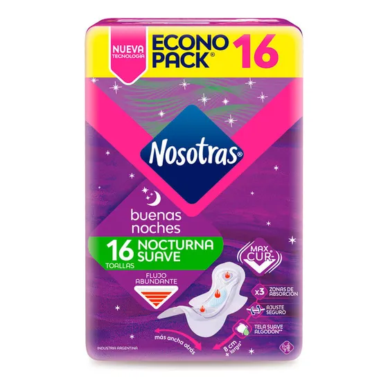 Toallas Femeninas Nosotras Nocturna X 16 Un