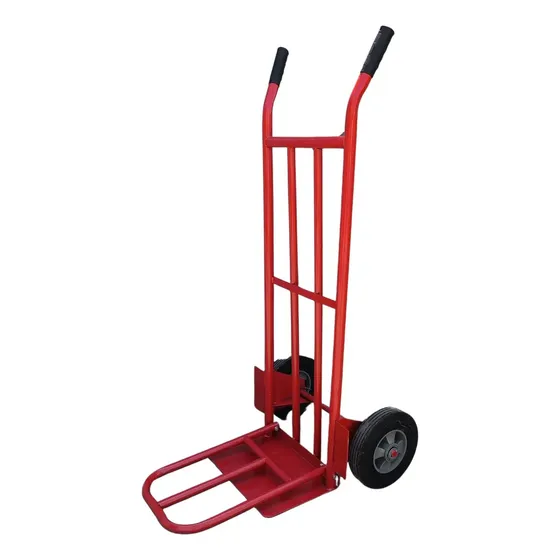 Carro De Carga Yegua Base Abatible Rueda Maciza 250kg Roja