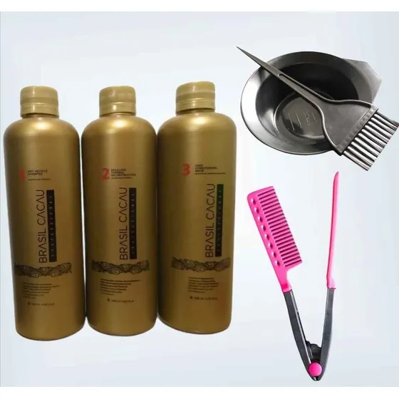 Alisado De Keratina Brasil Cacau 500ml + Kit + Peineta