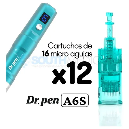 12 Cartuchos De 16 Agujas Para Dr Pen A6s. Dermapen