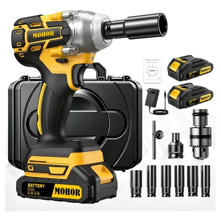 Chave De Impacto Brushless 48v Com 2 Baterias 800nm Mohor Amarelo 127/220v 50 Hz/60 Hz