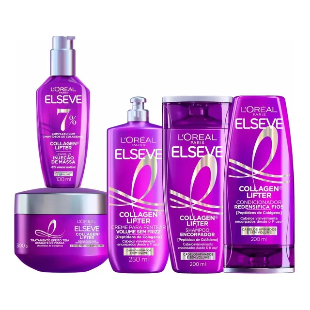 Kit Elseve Colageno Lifter Sh+cond+trat+creme+leave-in