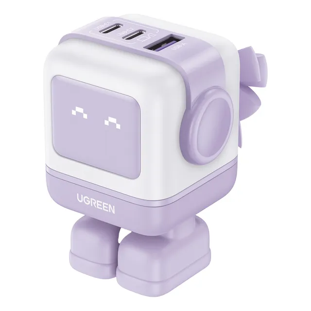 Cargador Robotgan De 65w Serie Nexode | 3 Puertos De Carga Rápida 2 Usb-c 1 Usb-a Pd 3.0 Qc 4.0 Carga Inteligente Tecnología Gan Ii Zapato Magnético Extraíble Carcasa Ignifuga Pantalla Led