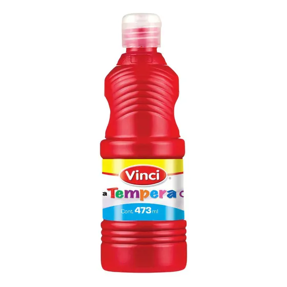 Pintura Tempera Lavable Cartel Vinci Colores Surtidos 473ml Color Rojo