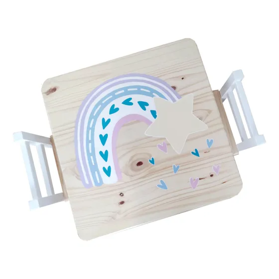 Juego De Mesa Infantil  Diseño Arcoiris  Personalizado