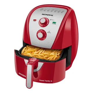 Fritadeira Sem Ăleo Air Fryer 6l Mondial Afn-60-ri 1900w Vermelho/inox Fritadeira Sem Ăleo Air Fryer 6l Mondial Afn-60-ri 1900w Vermelho/inox