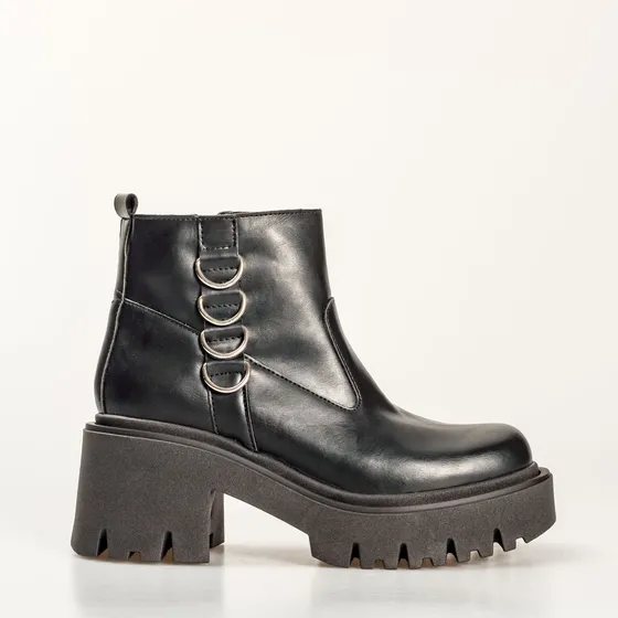 Botas Zapatos Botinetas De Mujer Eco Cuero Cierre Lateral